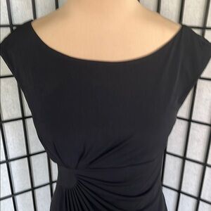Connected Apparel Pullover Black Ruched Sheath Dress with Bateau Neckline 6